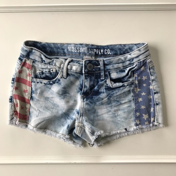 women's american flag denim shorts